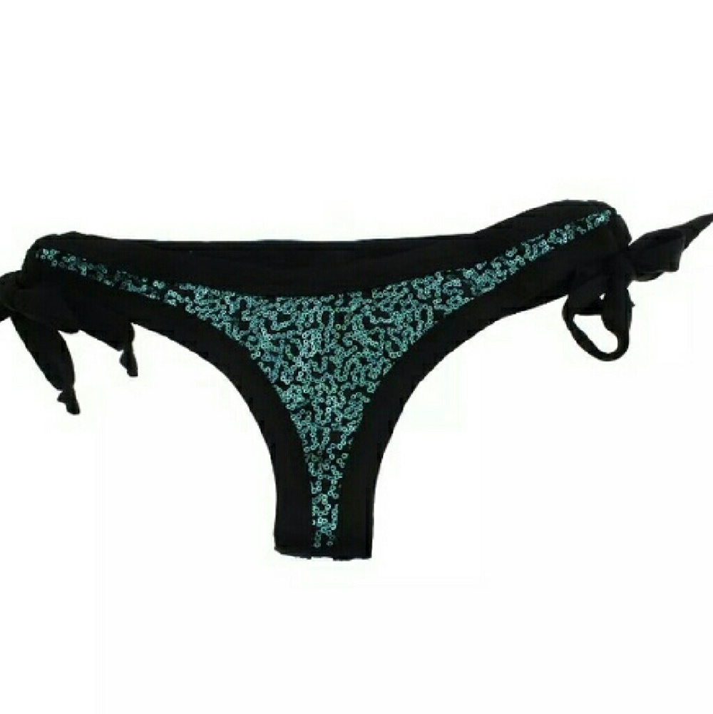 NWT Sequined Turquoise Back Swim Bottom